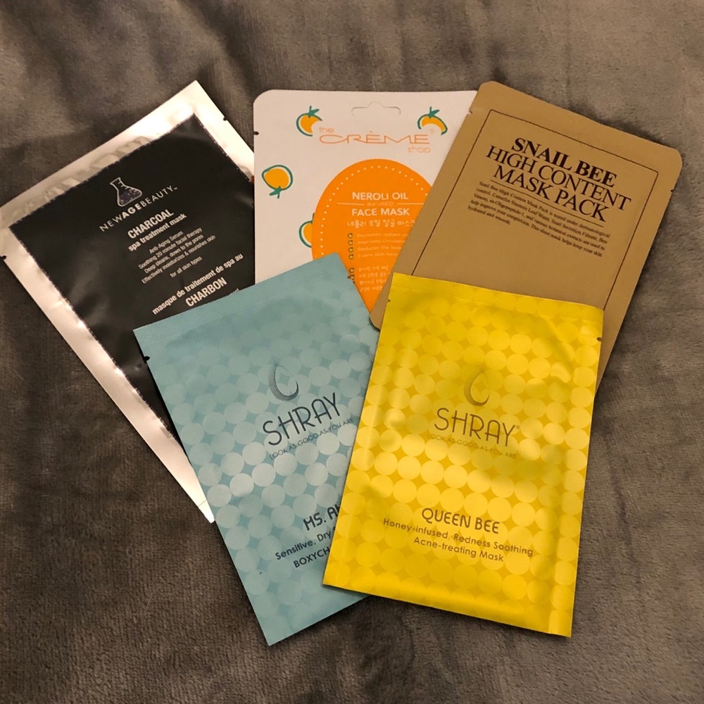 5 sheet mask assortment - anti aging, hydrating
